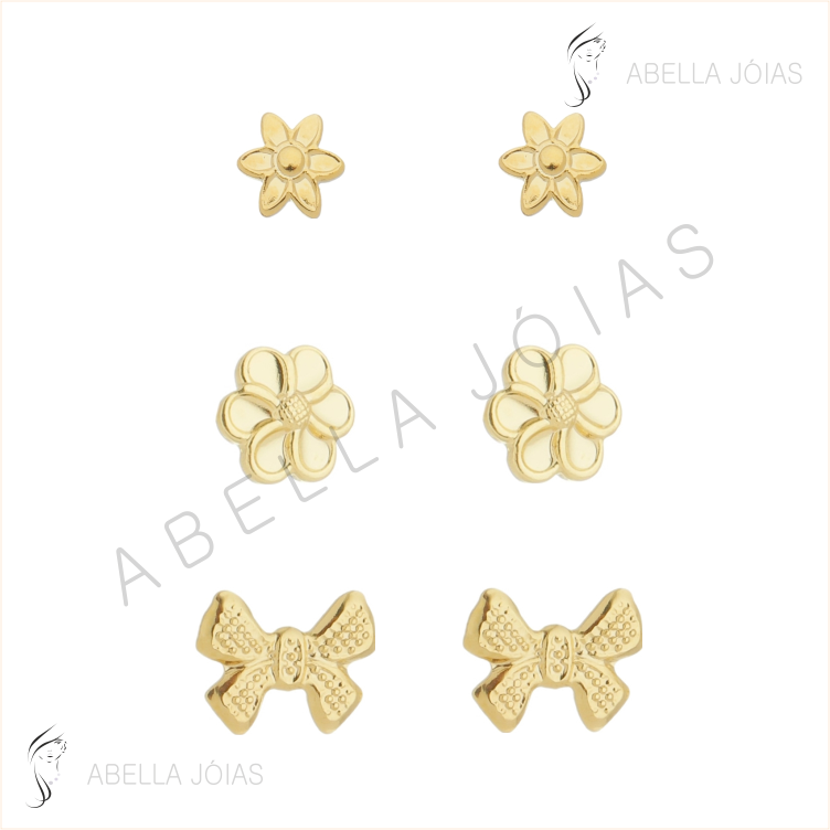 Trio Margarida Mini, Flor e Laço