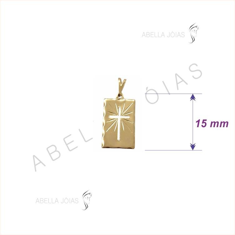 PLACA RET C/ CRUZ VAZADA 15X8MM