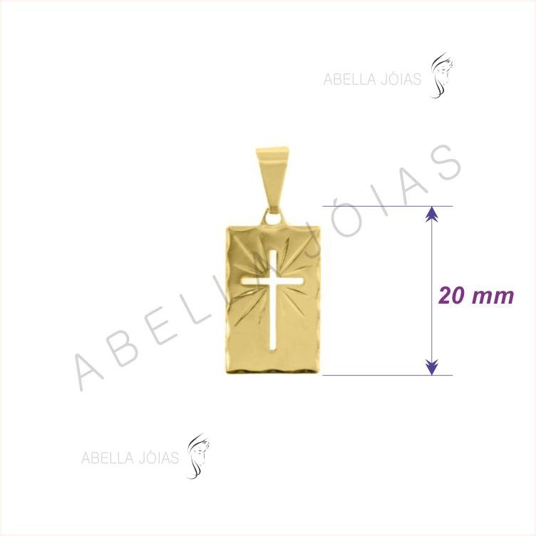 PLACA C/ CRUZ VAZADA 20MM