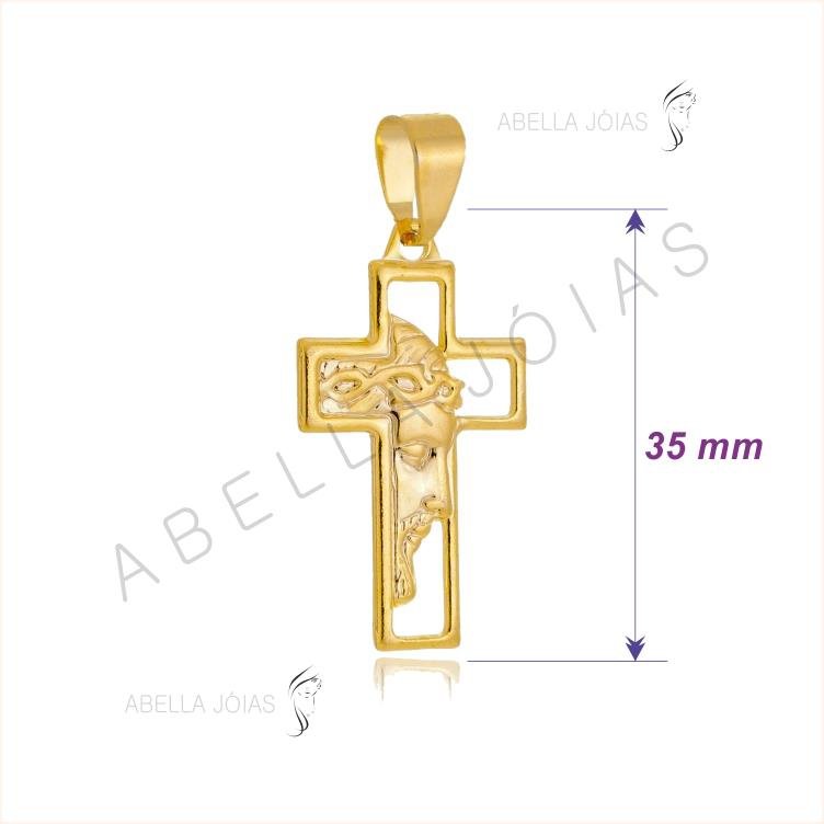 CRUZ VAZADA C/ FACE DE CRISTO 35MM