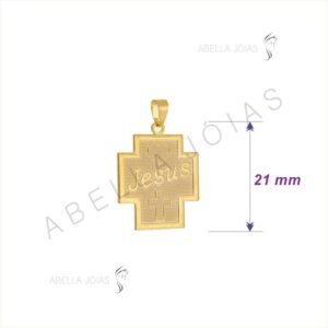 CRUZ RETICULADA C/ JESUS (CORAÇÃO/CRUZ)BORDA LISA