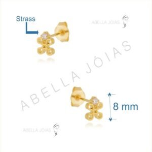 Trevo 4 Pontas com Strass