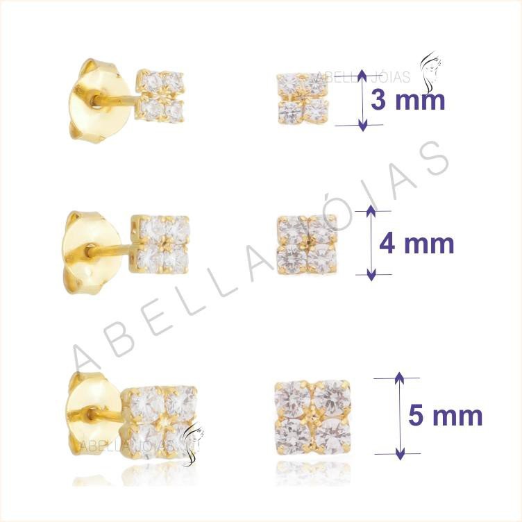 Trio Quadrados de Zircônia