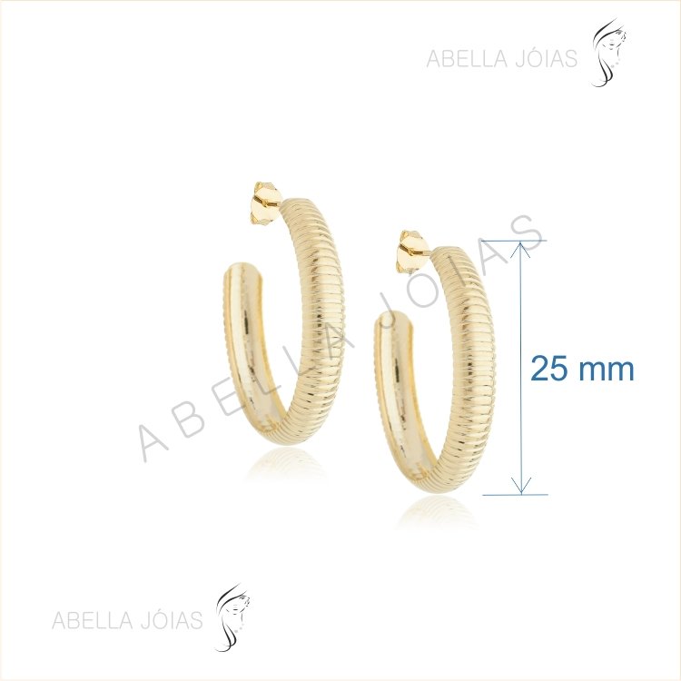 Argola Chapa Anelada Média