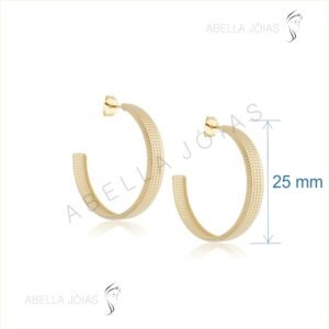 Argola Chapa Quadrada Craquelada Média