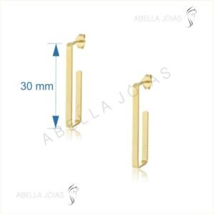 Argola Retangular Lisa Média