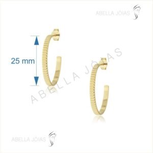 Argola Redonda Anelada Pequena