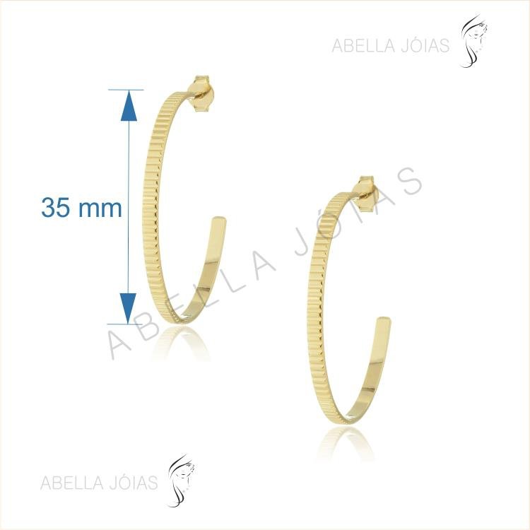 Argola Redonda Anelada Média