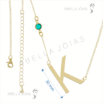 Gargantilha Letra (K) Transversal